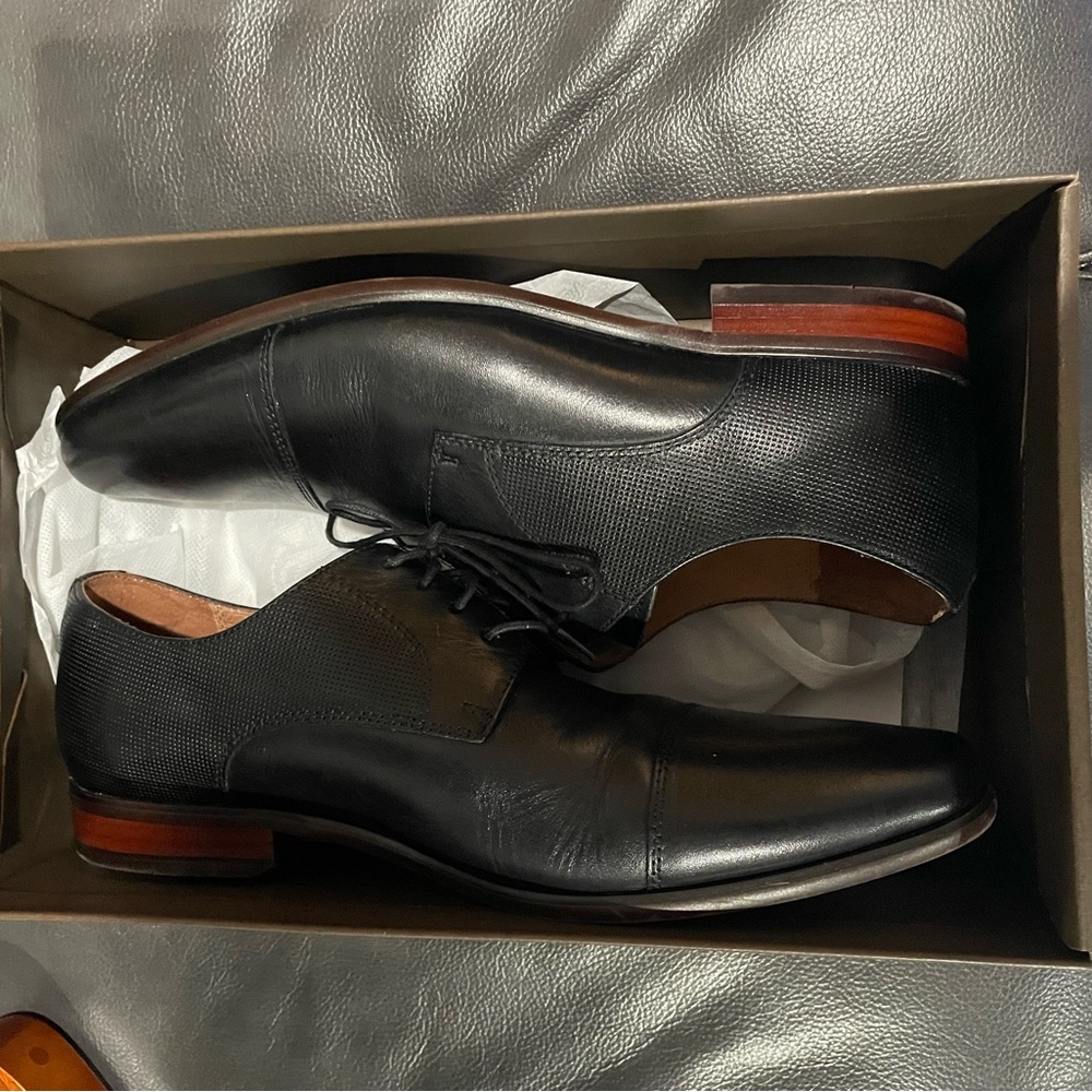 Florsheim Mens Dress Shoes Postino Cap Toe Oxford Leather Black